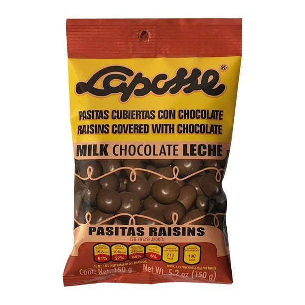 Pasitas Laposse cubiertas con chocolate con leche 150 g