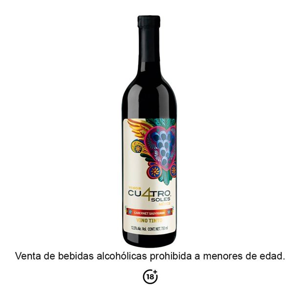 Vino Tinto Cuatro Soles Cabernet Sauvignon 750 ml