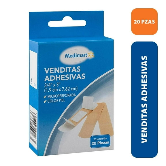 Venditas adhesivas Medimart color piel 20 pzas