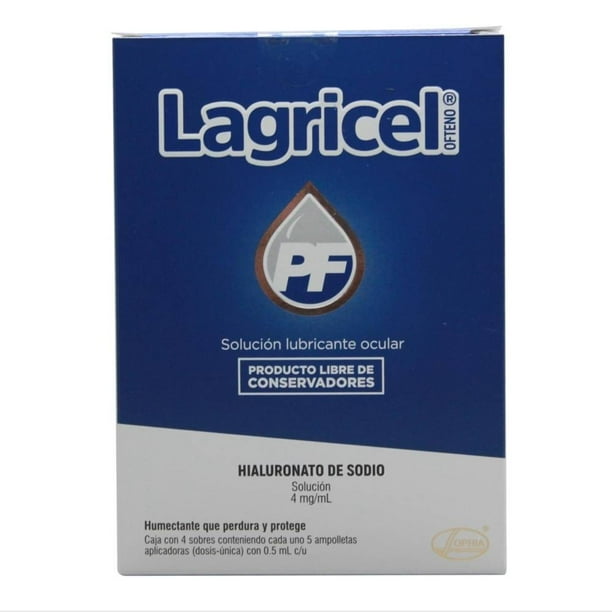 Lagricel Ofteno 4 mg/ml solución lubricante ocular 4 sobres con 5 ampolletas