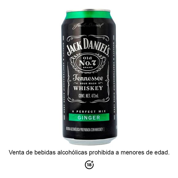 Bebida alcohólica preparada Jack Daniel's Ginger 473 ml