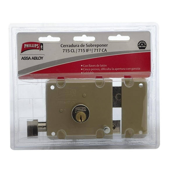 Cerradura Phillips Assa Abloy Izquierda de Sobreponer 715 CL/715 IF/717 CA