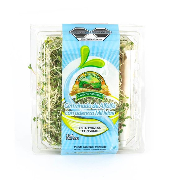 Germinado de alfalfa con aderezo mil islas San Francisco Cultivos Naturales 80 g