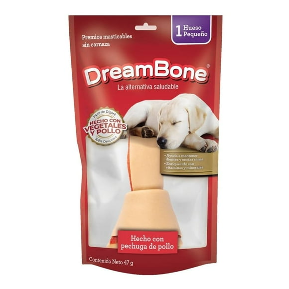 Premios para Perro DreamBone con Vegetales y Pollo Hueso Pequeño 1 pza