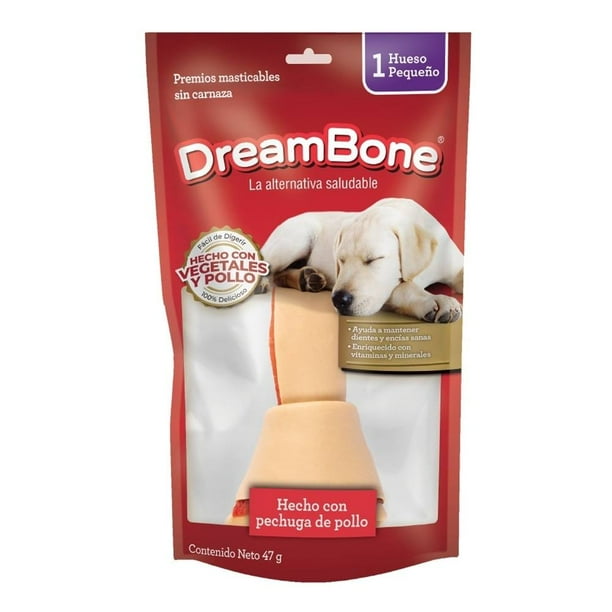 Premios para Perro DreamBone con Vegetales y Pollo Hueso Pequeño 1 pza