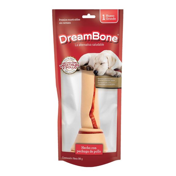 Premios para Perro DreamBone con Pollo y Vegetales Hueso Grande 1 pza