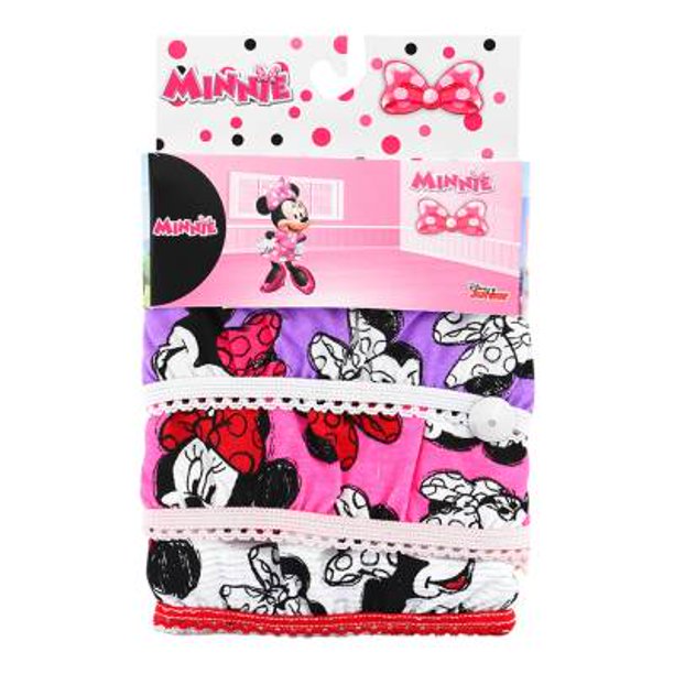 Pantaleta Disney Minnie para Niña, Multicolor 1 Paquete con 3 Piezas Talla 2