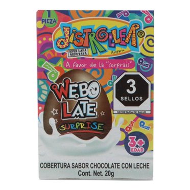 Huevo de chocolate Webo Late Distroller con leche y una sorpresa 20 g