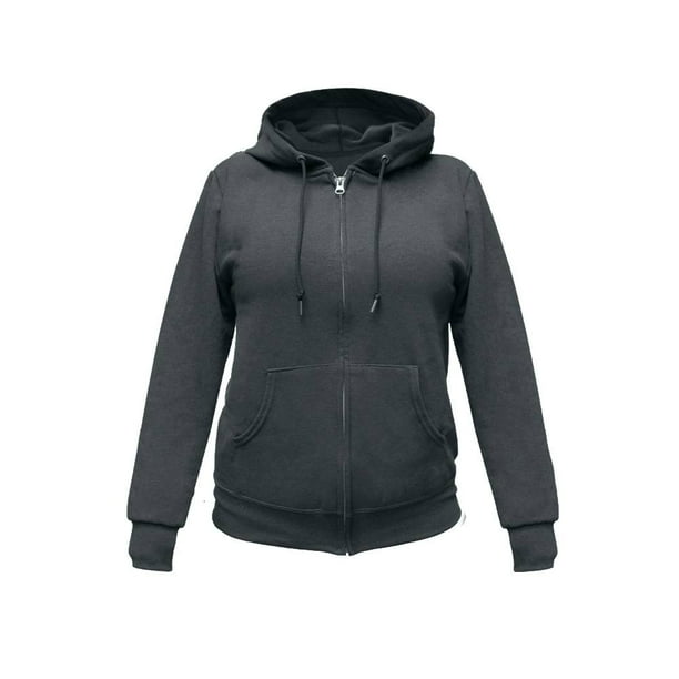 Sudadera Fruit of the Loom Para mujer con capucha y cierre, gris jaspe obscuro, talla G