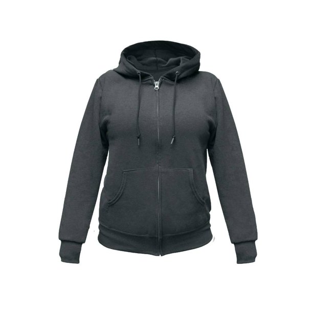 Sudadera Fruit of the Loom Para mujer con capucha y cierre, gris jaspe obscuro, talla M