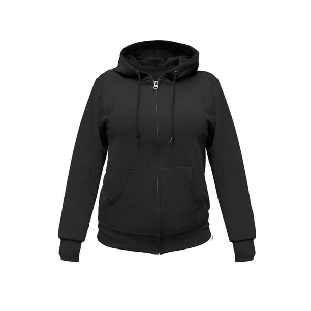 Sudadera Fruit of the Loom Para mujer con capucha y cierre, negro, talla CH