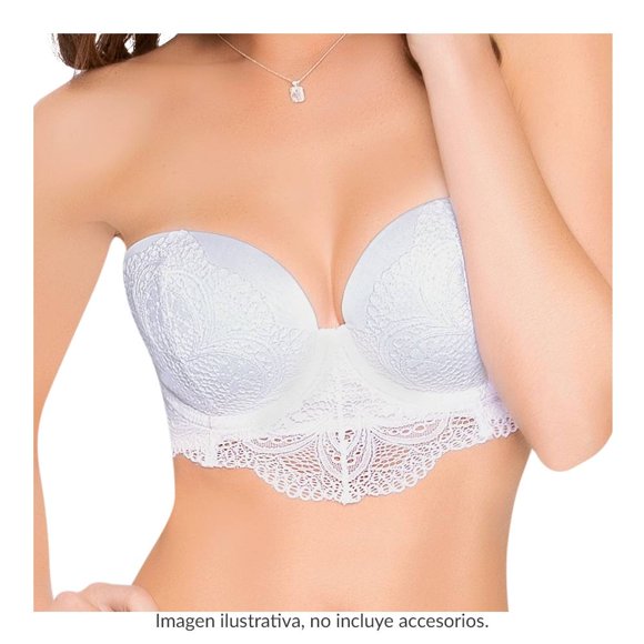 Brasier Ilusión Strapless Blanco Talla 34B