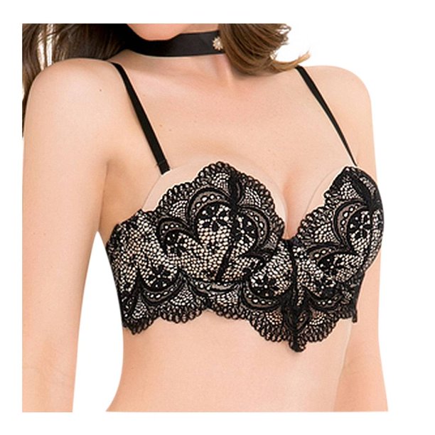 Brasier Ilusión Strapless Negro Talla 34B