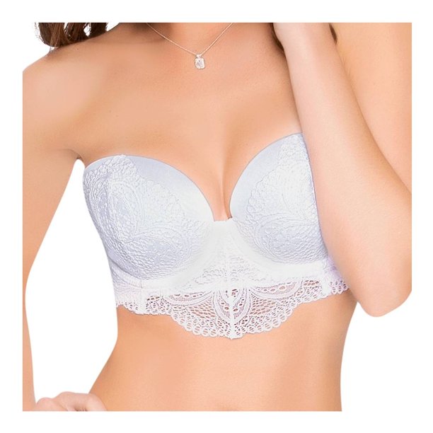 Brasier Ilusión Strapless Blanco Talla 38B