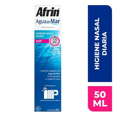 Afrin Agua de mar descongestionante nasal para bebés 100% natural 50 ml