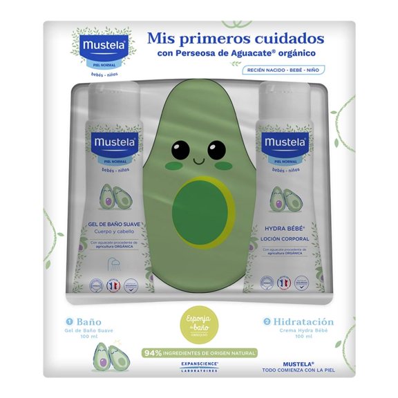 Kit primeros cuidados Mustela Loción Corporal y Gel de Baño con Esponja