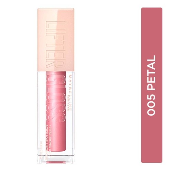 Gloss hidratante de larga duración con Ácido Hialurónico, Maybelline Lifter tono Petal 005, 5.4ml