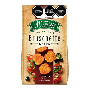 Pan horneado Maretti bruschette chips tomate, aceitunas y orégano 85 g