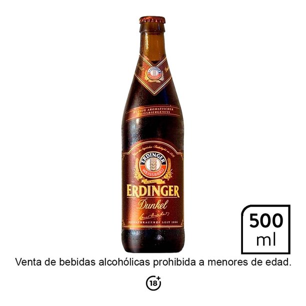 Cerveza oscura Erdinger dunkel botella de 500 ml