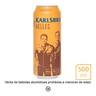 Cerveza clara Karlsbrau helles 500 ml