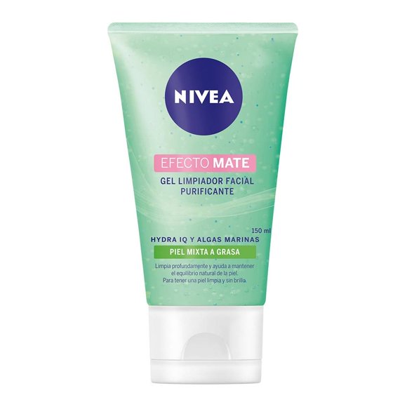 Gel facial limpiador NIVEA Efecto Mate purificante para piel mixta y grasa 150 ml