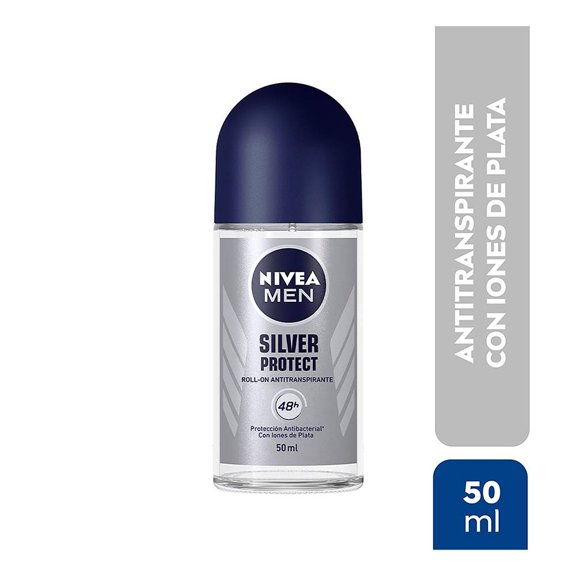 Antitranspirante NIVEA MEN silver ptorect antibacterial roll on 50 ml