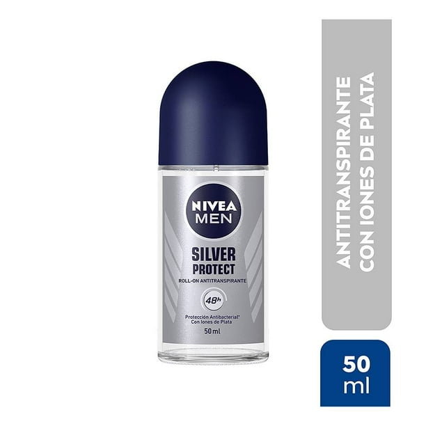 Antitranspirante NIVEA MEN silver ptorect antibacterial roll on 50 ml