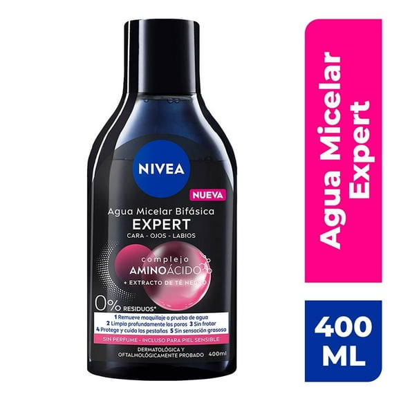 Agua micelar NIVEA Desmaquillante Expert Complejo Aminoácido 400 ml