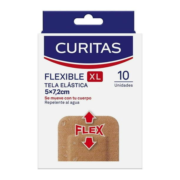 Venditas Curitas Flexible XL adhesivas tela elástica 10 pzas