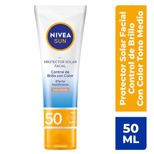 Protector solar facial NIVEA Sun fps 50 control de brillo tono medio 50 ml