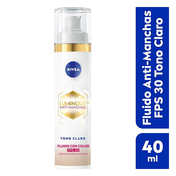 Fluido facial NIVEA Luminous 630 Anti-manchas tono claro Fps 30 40ml