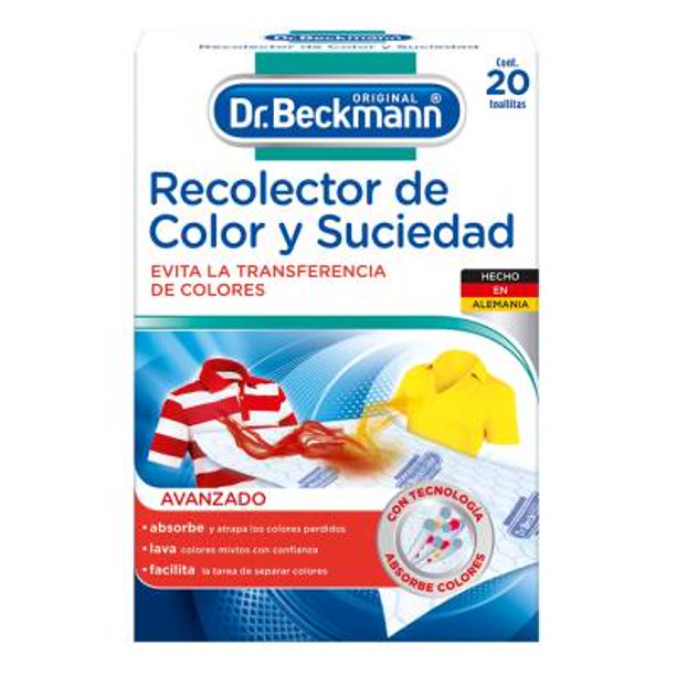 Toallitas Dr. Beckmann recolector de color y suciedad 20 pzas