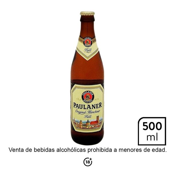 Cerveza clara Paulaner original müncher hell 500 ml