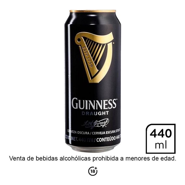 Cerveza oscura Guinness draught lata de 440 ml