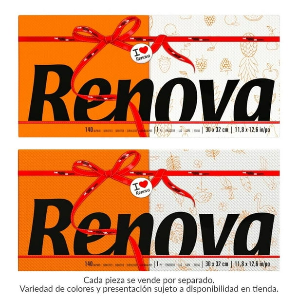 Servilletas Renova decoradas naranja 140 pzas varios modelos 1 paquete