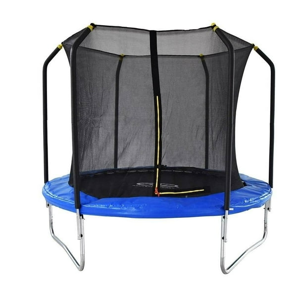 Trampolín Athletic Works 8 Pies con Malla de Seguridad Negro con Azul