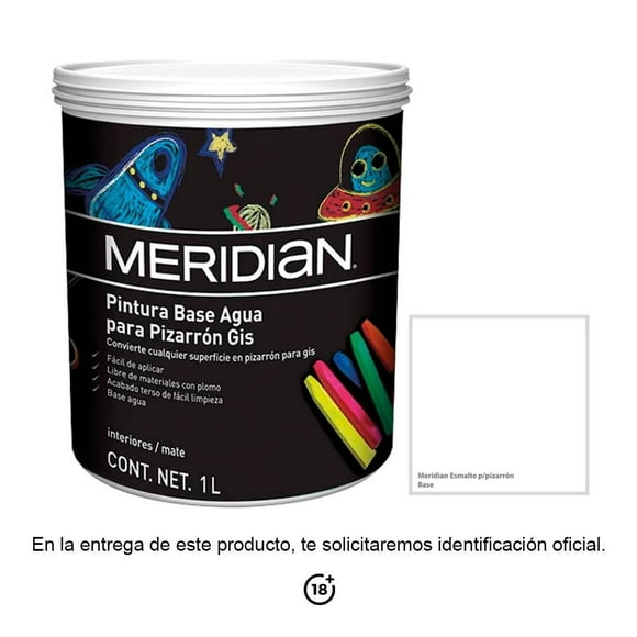 Esmalte Meridian para Pizarrón color  Base 1 Litro