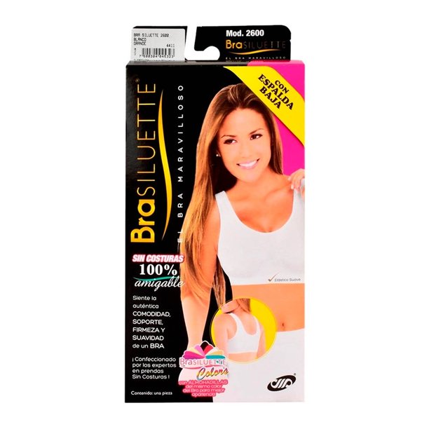 Brasier BraSiluette para Mujer Espalda Baja Blanco Talla G