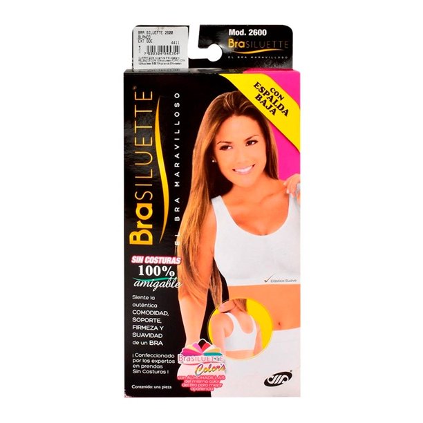 Brasier BraSiluette para Mujer Espalda Baja Blanco Talla EG