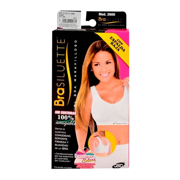 Brasier BraSiluette para Mujer Espalda Baja Negro Talla EG