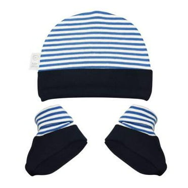 Conjunto de Gorro y Zapatos Baby Creysi Niño Unitalla Rayas Azul 2 pzas