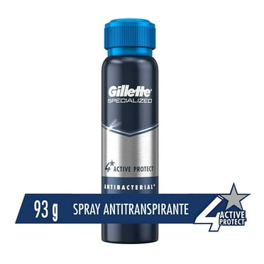 Antitranspirante Gillete protección antibacterial en spray para caballero 93 g