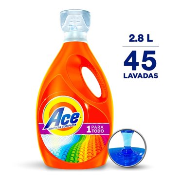 Detergente líquido Ace 1 para todo Ace 1 Para Todo, aroma limpio y fresco 2.8 l