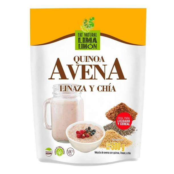 Avena Eat Natural Lima Limón en polvo con quínoa, linaza y chía 500 g