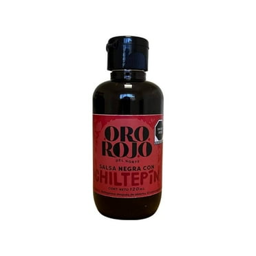 Salsa negra Oro Rojo con chiltepín 120 ml
