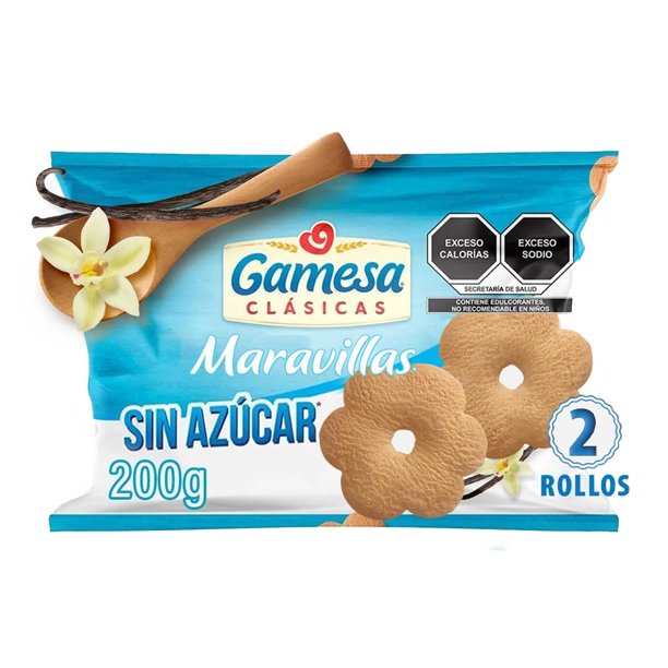 Galletas Gamesa Maravillas clásicas sabor vainilla sin azúcar 200 g