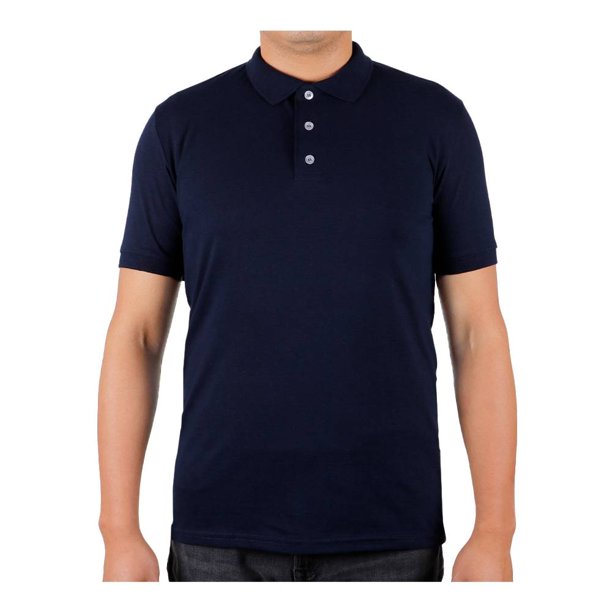 Playera Polo George Talla CH Manga Corta Cuello de 3 Botones Azul Marino