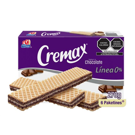 Galletas Gamesa Cremax relleno sabor chocolate sin azúcar 276 g