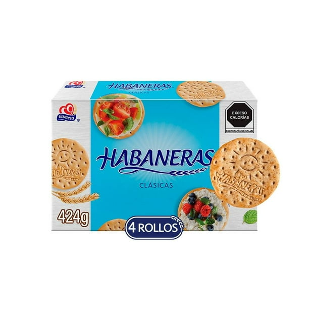 Galletas Gamesa Habaneras clásicas de trigo, salvado y germen 4 rollos de 106 g/u