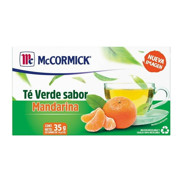 Té verde McCormick sabor mandarina 25 sobres